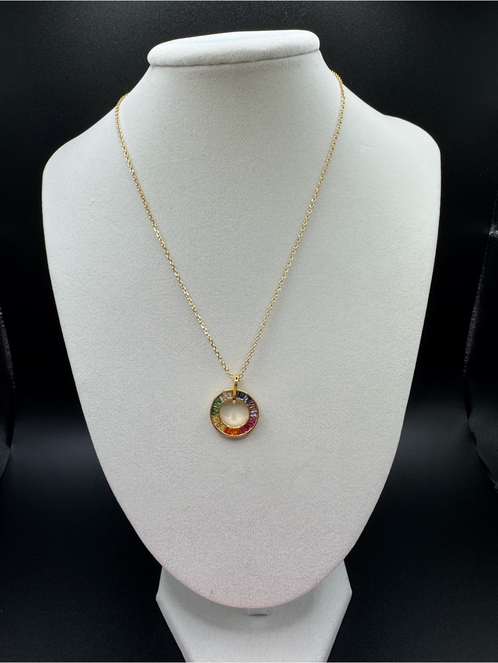 Kate Spade Rainbow Crystal Circle Necklace & Earring Set - Gold tone - Picture 4 of 7